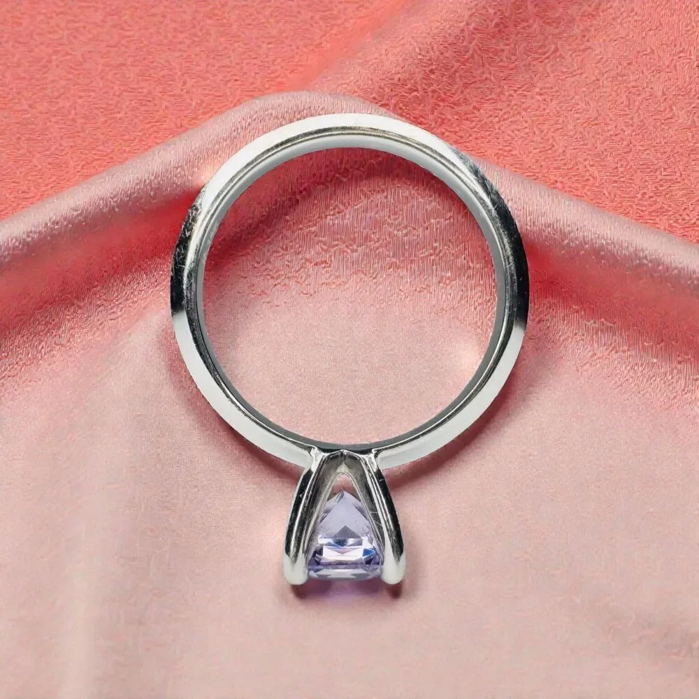 14K Gold- Natural Violet Blue Sapphire Ring -Radiant Cut -Size 6 -James Allen